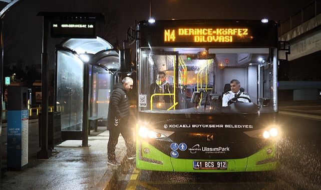 Kocaeli Büyükşehir Belediyesi’nden gece ulaşımına yeni düzenleme